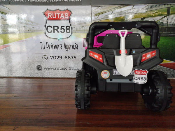 2025 Rutas CR58 Estilo Jeep Wãri- 12 Voltios - 4 Motores - Rosado - Llantas plásticas - Asiento de plástico- Control Remoto - Hasta 4 Años