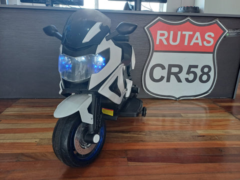 Usaditos 2024 Motocicleta BMW - Blanca - Llantas de plástico  - Asientos plástico - Dos motores - 12V - Hasta 5 Años