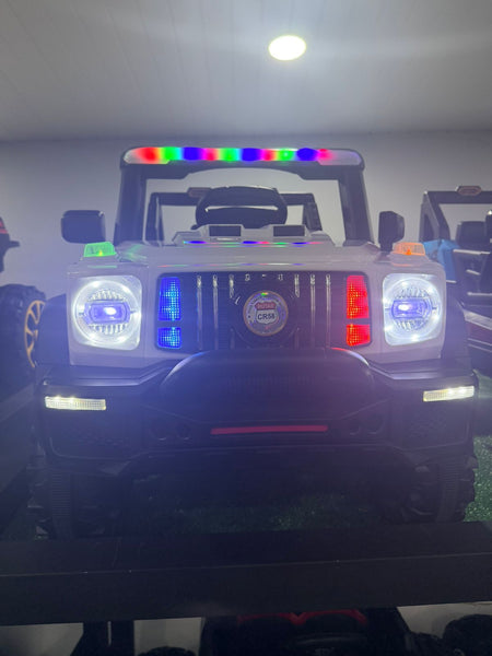 Encargo 2025 Rutas CR58 Estilo Jeep Alápi - 12 Voltios - 4 Motores - Blanco- Llantas plásticas - Asiento de plástico- Control Remoto - Hasta 5 Años