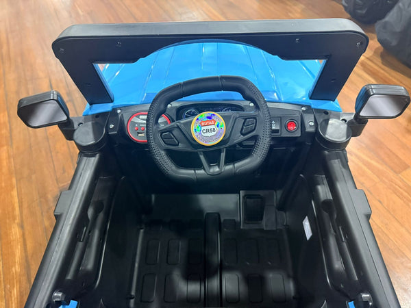 Encargo 2025 Rutas CR58 Estilo Jeep Alápi - 12 Voltios - 4 Motores - Azul - Llantas plásticas - Asiento de plástico- Control Remoto - Hasta 5 Años