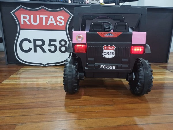 Encargo 2025 Rutas CR58 Estilo Jeep Alápi - 12 Voltios - 4 Motores - Rosado - Llantas plásticas - Asiento de plástico- Control Remoto - Hasta 5 Años