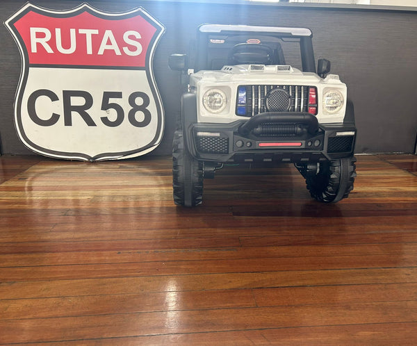 Encargo 2025 Rutas CR58 Estilo Jeep Alápi - 12 Voltios - 4 Motores - Blanco- Llantas plásticas - Asiento de plástico- Control Remoto - Hasta 5 Años