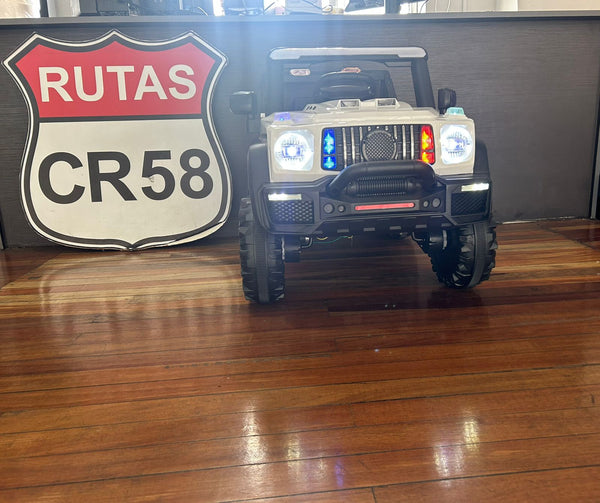 Encargo 2025 Rutas CR58 Estilo Jeep Alápi - 12 Voltios - 4 Motores - Blanco- Llantas plásticas - Asiento de plástico- Control Remoto - Hasta 5 Años