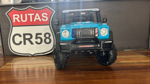 Encargo 2025 Rutas CR58 Estilo Jeep Alápi - 12 Voltios - 4 Motores - Azul - Llantas plásticas - Asiento de plástico- Control Remoto - Hasta 5 Años
