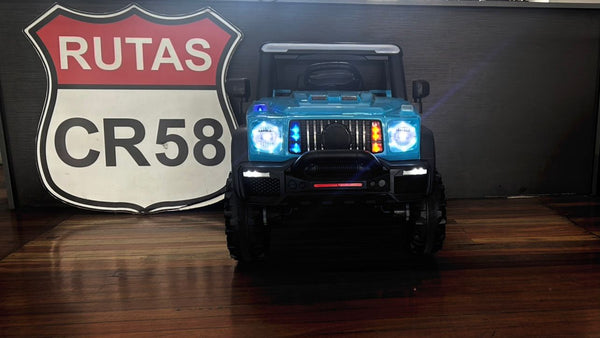 Encargo 2025 Rutas CR58 Estilo Jeep Alápi - 12 Voltios - 4 Motores - Azul - Llantas plásticas - Asiento de plástico- Control Remoto - Hasta 5 Años