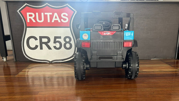 Encargo 2025 Rutas CR58 Estilo Jeep Alápi - 12 Voltios - 4 Motores - Azul - Llantas plásticas - Asiento de plástico- Control Remoto - Hasta 5 Años