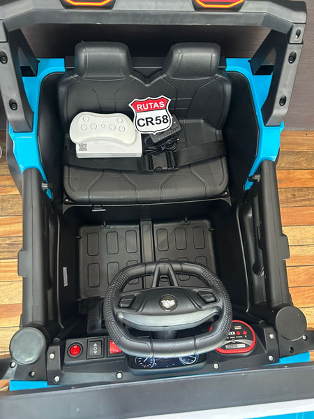 Encargo 2025 Rutas CR58 Estilo Jeep Alápi - 12 Voltios - 4 Motores - Azul - Llantas plásticas - Asiento de plástico- Control Remoto - Hasta 5 Años