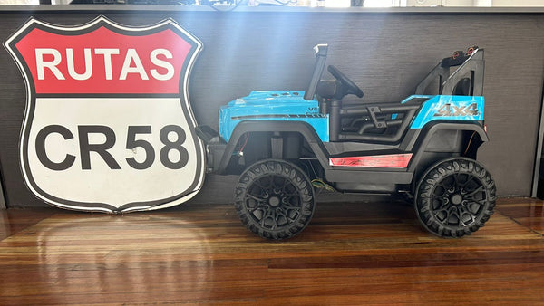 Encargo 2025 Rutas CR58 Estilo Jeep Alápi - 12 Voltios - 4 Motores - Azul - Llantas plásticas - Asiento de plástico- Control Remoto - Hasta 5 Años