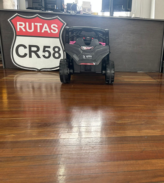 2025 Rutas CR58 - Mulita Rose • Rosada • 12 Voltios • cuatro Motores • Llantas de plasticas • Dos asientos de plastico • Control Remoto • Hasta 5 Años