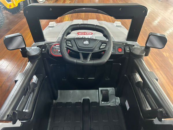 Encargo 2025 Rutas CR58 Estilo Jeep Alápi - 12 Voltios - 4 Motores - Gris - Llantas plásticas - Asiento de plástico- Control Remoto - Hasta 5 Años