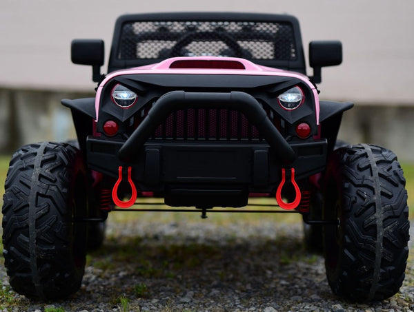 2025 Rutas CR58 - Estilo Jeep Brothers - Rosa Claro - 24 Voltios - Llantas de Hule - Asientos de cuero - 4 Motores - Control Remoto - Hasta 7 años