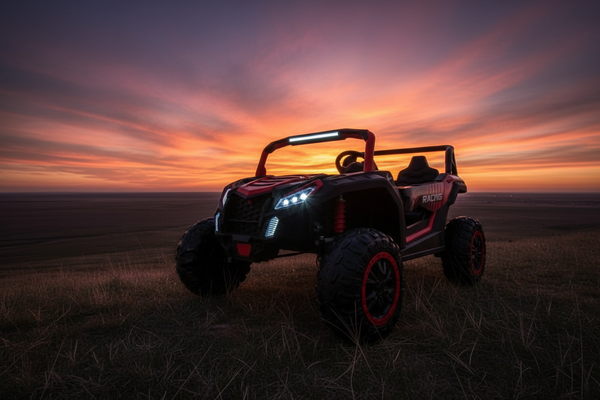 Rutas Cr5 • BUGGY SM DOTA • Color Rojo • 24 Voltios • Llantas de Hule • 2 Asientos de Cuero • 4 Motores • Control Remoto • Hasta los 11 Años • R26