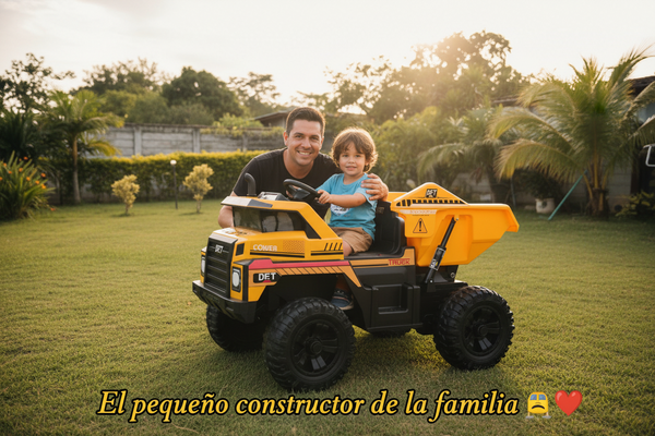 Rutas Cr58 • Vagoneta • Color Amarillo • 24 Voltios • Llantas de hule • 2 Asientos de cuero • 4 Motores • Control remoto • Hasta los 7 Años • R26