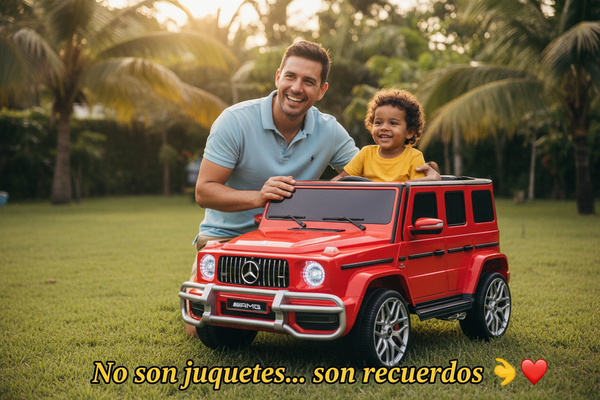 Rutas CR58 - Mercedes G63 • Rojo • 12 Voltios • Dos Motores •  Llantas de hule • Dos asientos de cuero • Control Remoto • Hasta 8 Años • R26