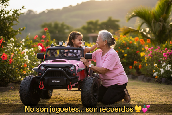 Rutas CR58 • Estilo Jeep Brothers • Rosa Claro • 24 Voltios • Llantas de Hule • 2 Asientos de cuero • 4 Motores • Control Remoto •  Hasta 7 años • R26