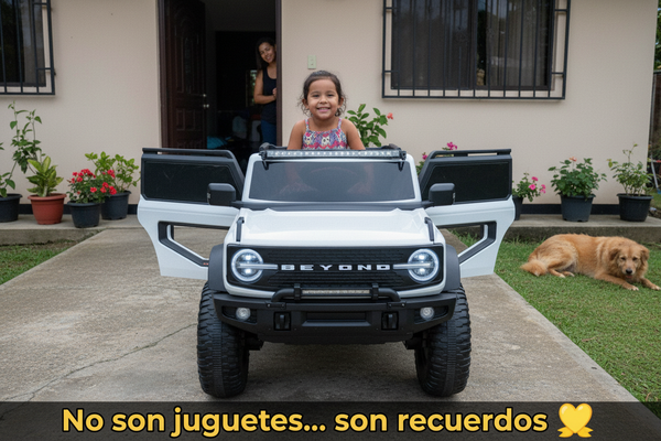 Rutas Cr58 Espectacular Jeep Beyond • Blanco • 12 Voltios • Llantas de Hule • 2 Asientos de Cuero • 4 Motores • Control Remoto  Hasta 5 Años • R26