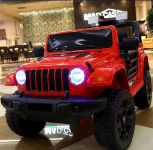 2023 Rutas CR58 Estilo Jeep Rojo - 12V - 2 Motores - Llantas plásticas - Asiento plástico - Control remoto - Hasta 5 años