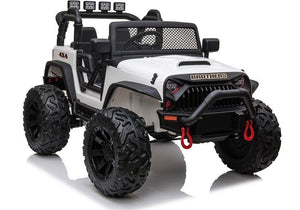 Encargos 2025 Rutas CR58 - Estilo Jeep Brothers - Blanco - 24 Voltios - Llantas de Hule - Asientos de cuero - 4 Motores - Control Remoto - Hasta 7 años