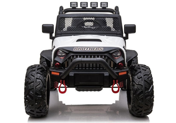 Encargos 2025 Rutas CR58 - Estilo Jeep Brothers - Blanco - 24 Voltios - Llantas de Hule - Asientos de cuero - 4 Motores - Control Remoto - Hasta 7 años