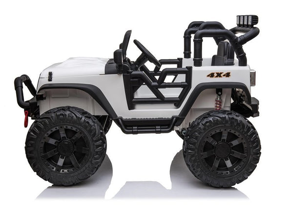 Encargos 2025 Rutas CR58 - Estilo Jeep Brothers - Blanco - 24 Voltios - Llantas de Hule - Asientos de cuero - 4 Motores - Control Remoto - Hasta 7 años