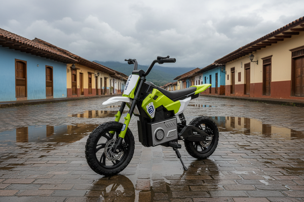 Rutas CR58 • Mini Moto Cross • 24 Voltios • Color Verde • Llantas de hule • Asiento de cuero • Llave de encendido • Hasta 9 Años • R26