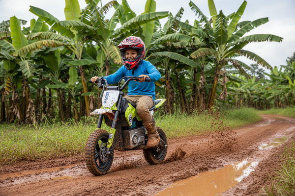 Rutas CR58 • Mini Moto Cross • 24 Voltios • Color Verde • Llantas de hule • Asiento de cuero • Llave de encendido • Hasta 9 Años • R26
