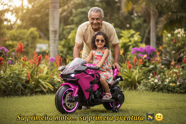 Rutas CR58 • Motocicleta Pistera • 12v • Color Rosado • Llantas de plástico • Asientos plástico • Hasta los 5 años • R26