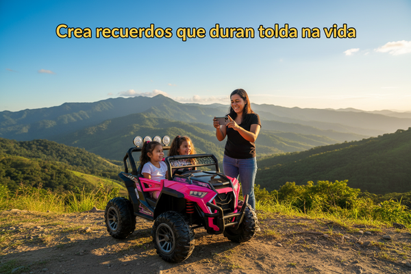 Rutas Cr58 • UTV NEL • Color Rosado • 12 Voltios • Llantas de Hule • 2 Asiento de Cuero • 4 Motores • Control Remoto • Hasta los 7 Años • R26