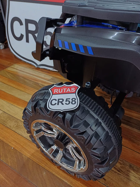 2025 Rutas CR58 • ATV TRX • Celeste • 24 Voltios • Llantas de plásticas • Asientos de cuero • Cuatro Motores • Hasta 8 Años.