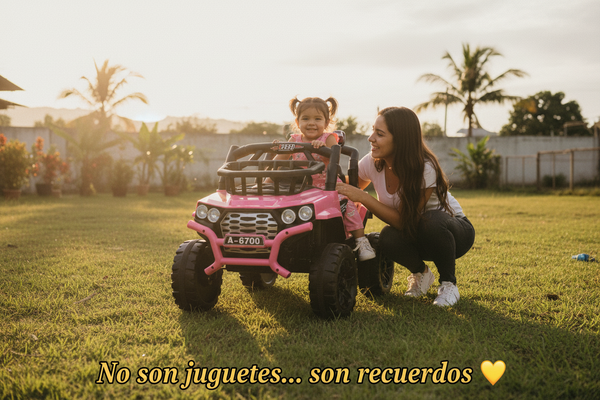 Rutas CR58 • Mulita Rose • Color Rosada • 12 Voltios • dos Motores • Llantas de plástico • 2 asientos de plásticos • Control Remoto • Hasta 5 Años • R26