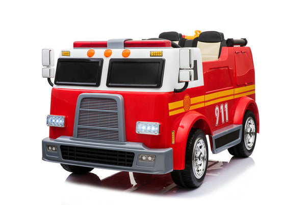 2022 Rutas CR58 Camión Bombero dos asientos 4x4 - 24V - Control Remoto - Llantas de hule - con manguera de agua contra incendios