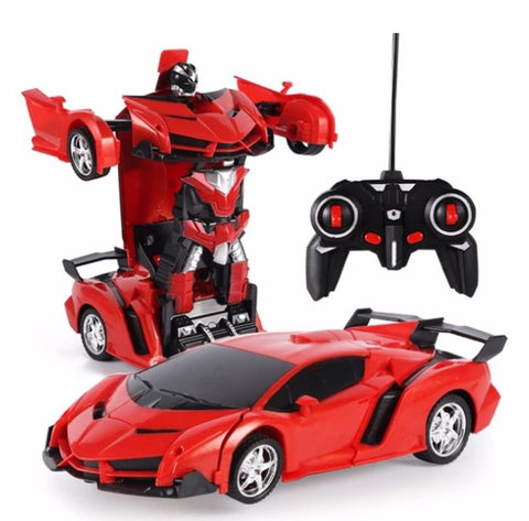 Carrito robot Transformer con control remoto, interactivo y con luces LED
