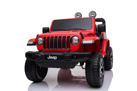 2022 Rutas CR58 Jeep Wrangler Rubicon 4x2 - Color Rojo - 12V - Llantas Plásticas - con Control Remoto - Dos asientos plásticos.