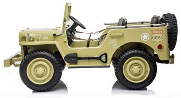2022 Rutas Cr58 Estilo Jeep Willys 12V color Matcha - Asientos de cuero - 4x4 - Control Remoto - Llantas de hule