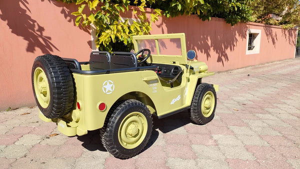 2022 Rutas Cr58 Estilo Jeep Willys 12V color Matcha - Asientos de cuero - 4x4 - Control Remoto - Llantas de hule