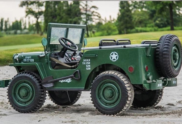 2022 Rutas Cr58 Estilo Jeep Willys 12V - Asientos de cuero - 4x4 - Control Remoto - Llantas de hule