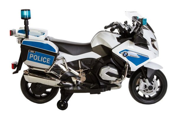 2023 Rutas CR 58 Moto Policía BMW • Blanca • 12V • Llantas plásticas • Asiento plástico • Hasta los 5 Años.