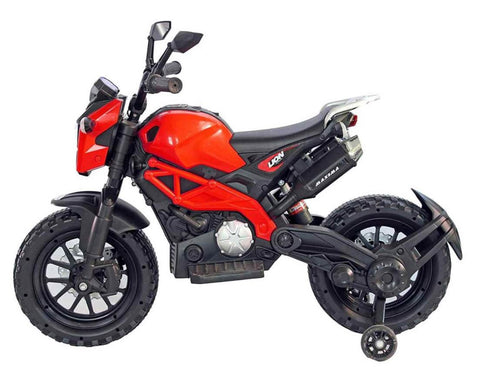 Rutas Cr58 Motocross Roja con ruedas de entrenamiento
